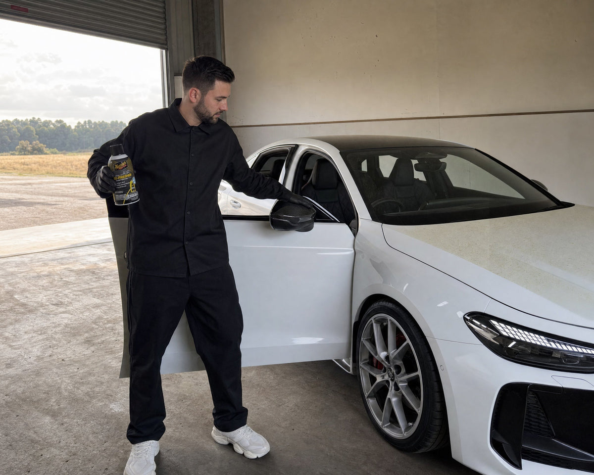 Detailing1 Meguiars Whole Car Air Re-Fresher — Klimaanlagenpflege am offenen Audi RS 5 in der Pollenzeit