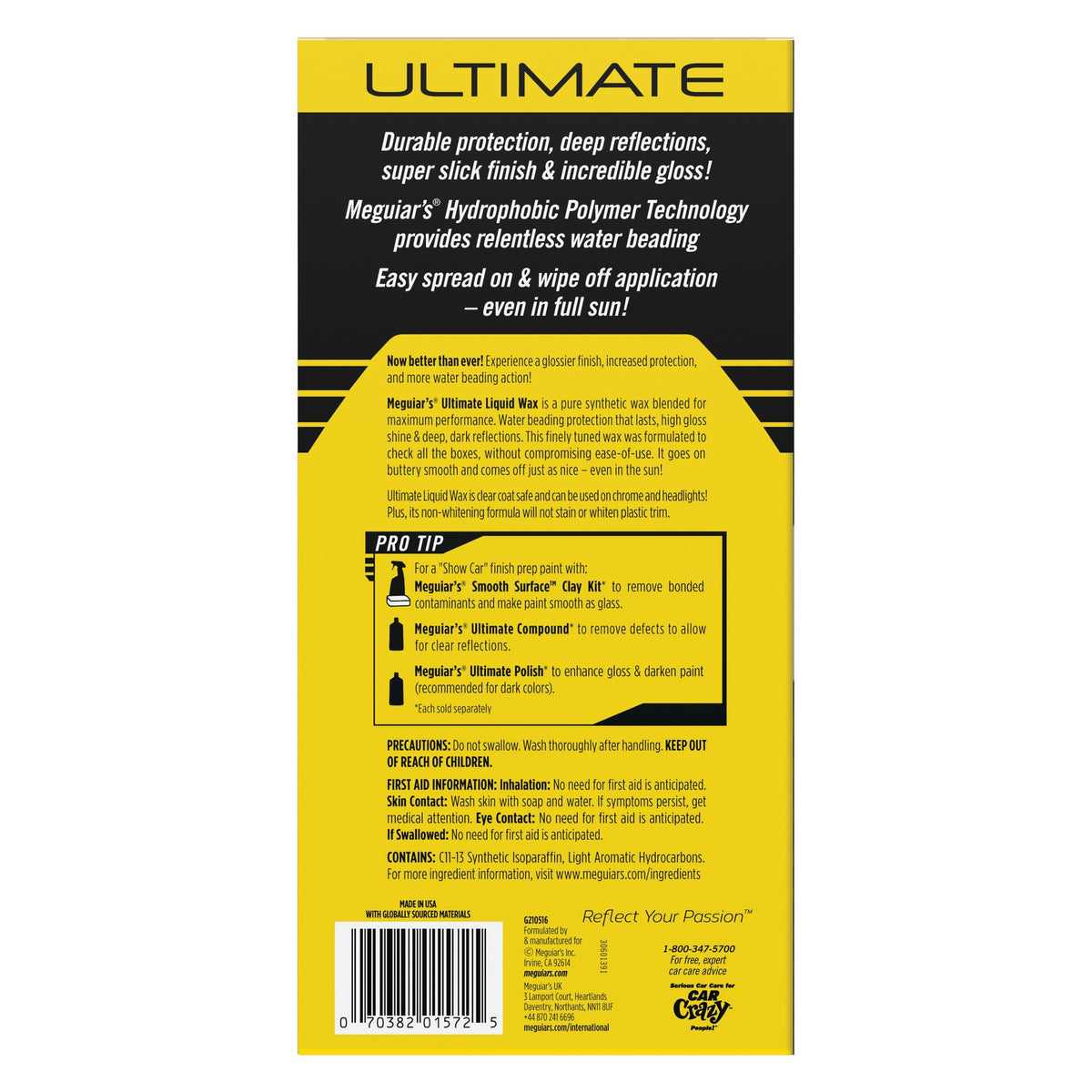 Meguiars Ultimate Liquid Wax Wachsversiegelung 16 oz (473 ml)